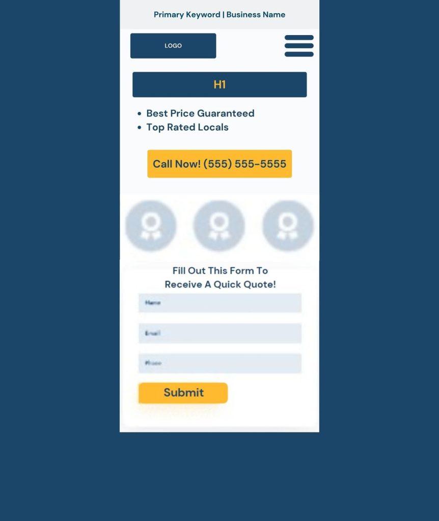 Mobile Local Landing Page
